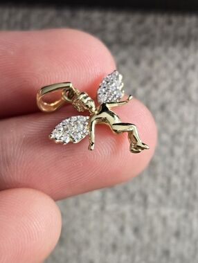 14k Gold Fairy Pendant